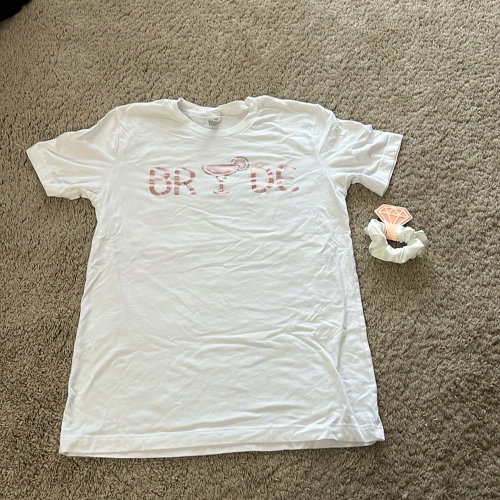 Bride tshirt and scrunchie